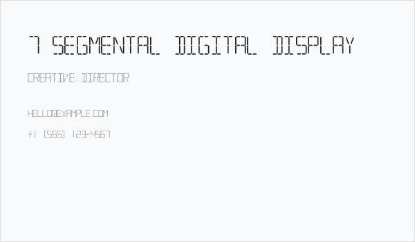 7 SEGMENTAL DIGITAL DISPLAY Business Card