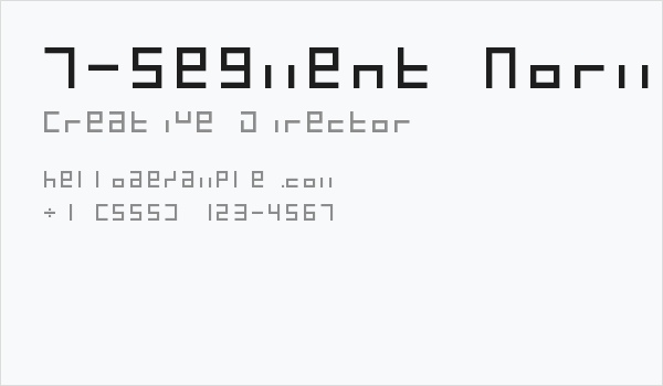 7-Segment Normal Regular Business Card