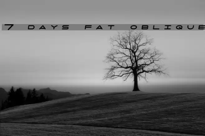 7 days fat oblique Caratteri examples