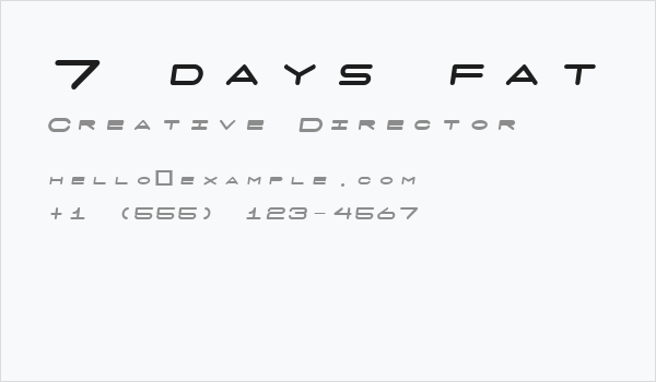 7 days fat oblique Business Card