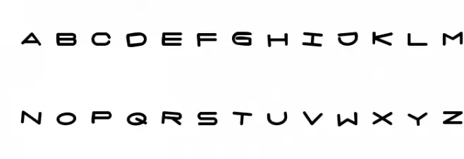 7 days fat rotated Schriftart Kleinbuchstaben