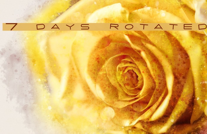 7 days rotated Font examples