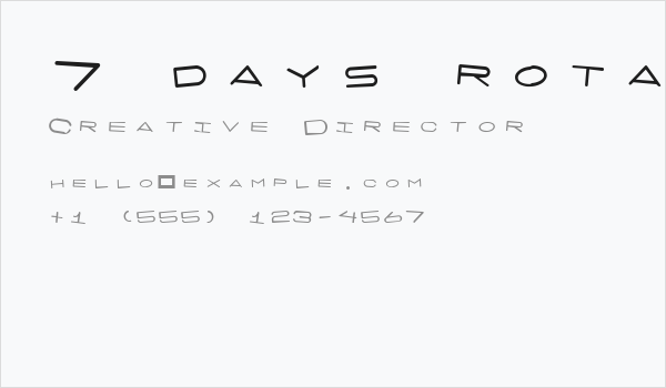 7 days rotated Business Card