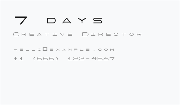7 days Business Card