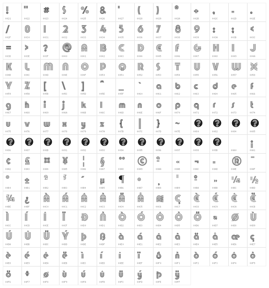 70s Disco Regular Character Map
