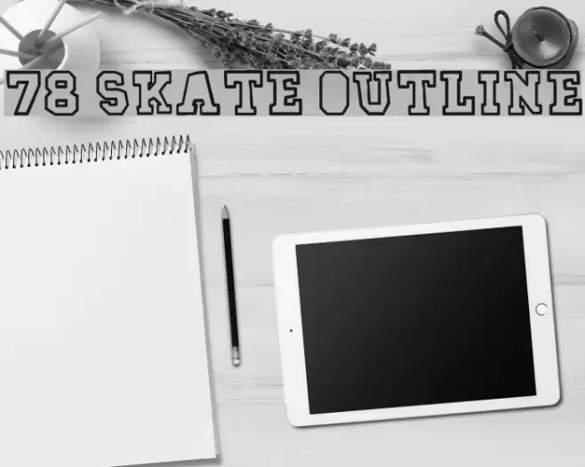 78 skate outline Font examples