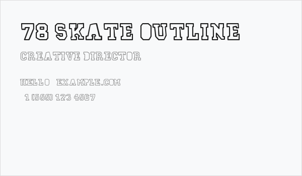 78 skate outline Business Card