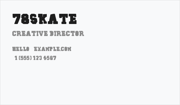 78SKATE Business Card