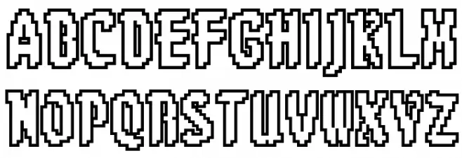 8-bit Limit O BRK Schriftart Groß