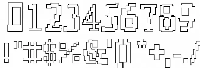 8-bit Outlined フォント その他の文字
