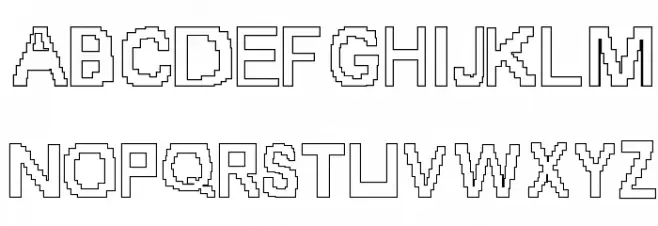 8-bit Outlined Caratteri MAIUSCOLE
