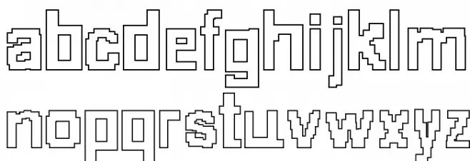 8-bit Outlined フォント 小文字