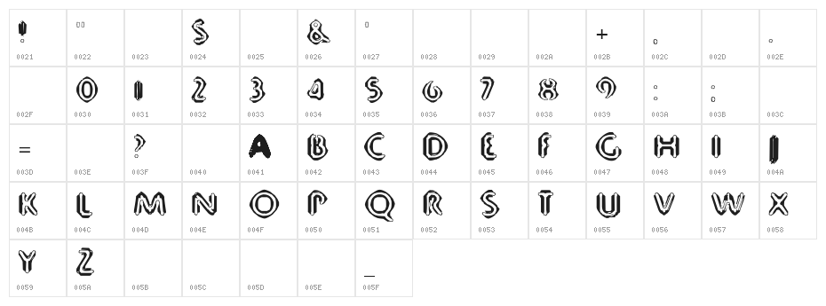 80 Decibels Character Map