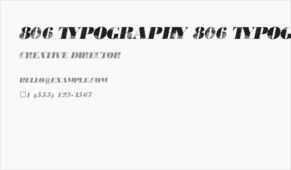 806 Typography 806 Typography Business Card