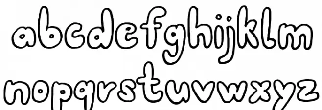 80er Teenie Demo Schriftart Kleinbuchstaben
