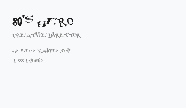 80's hero Business Card