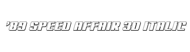 '89 Speed Affair 3D Italic  フリーフォントのダウンロード
