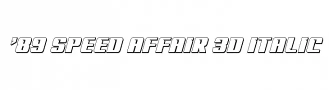 '89 Speed Affair 3D Italic  フリーフォントのダウンロード
