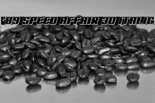 '89 Speed Affair 3D Italic Font examples