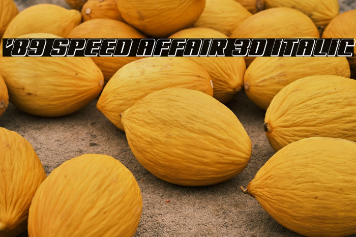 '89 Speed Affair 3D Italic Example 2