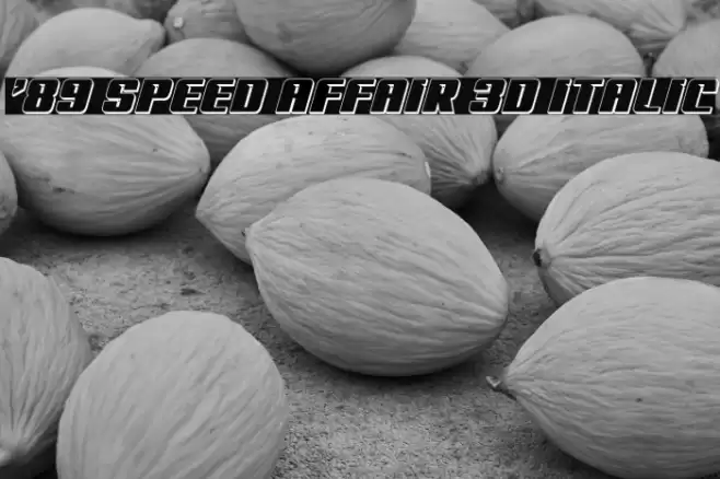 '89 Speed Affair 3D Italic Font examples