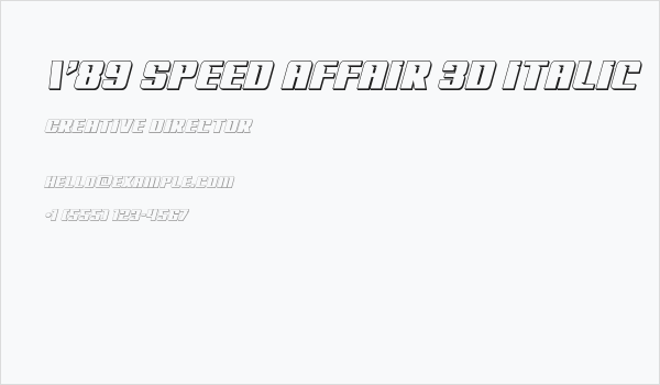 '89 Speed Affair 3D Italic Business Card