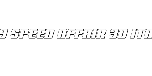 '89 Speed Affair 3D Italic Logo
