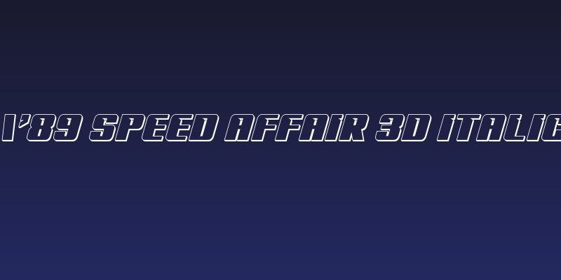 '89 Speed Affair 3D Italic Social Header