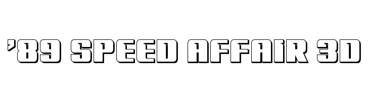 '89 Speed Affair 3D  font caratteri gratis