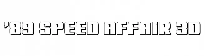 '89 Speed Affair 3D  フリーフォントのダウンロード