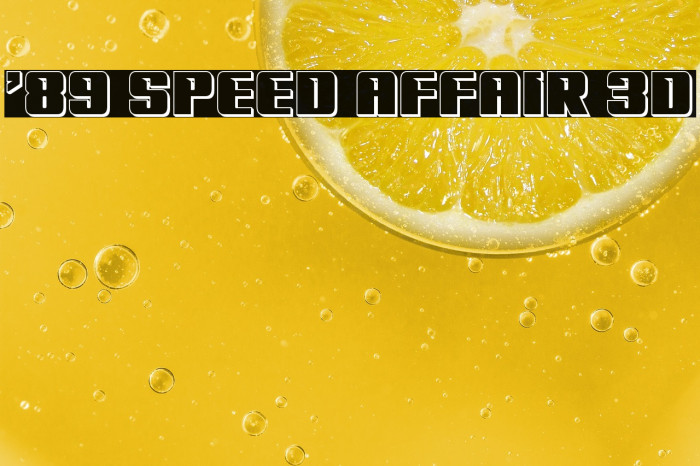 '89 Speed Affair 3D Example 2