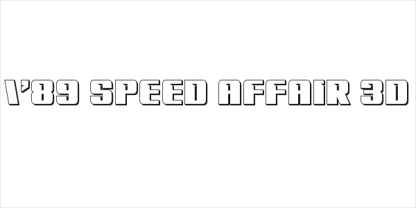 '89 Speed Affair 3D Logo