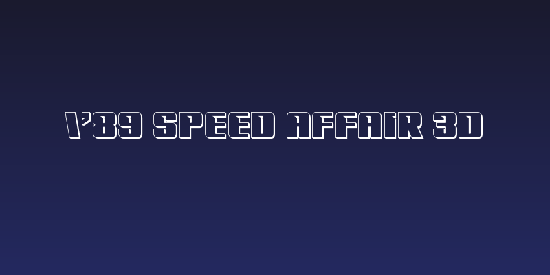 '89 Speed Affair 3D Social Header