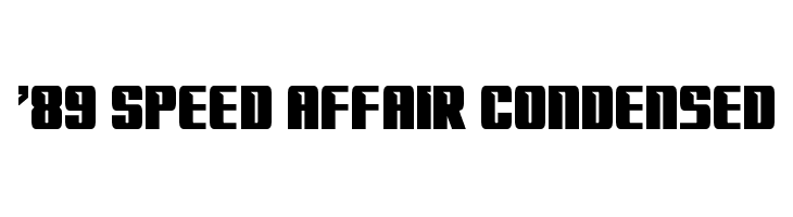 '89 Speed Affair Condensed  免费字体下载