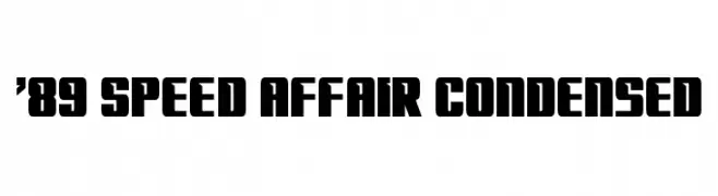 '89 Speed Affair Condensed  フリーフォントのダウンロード