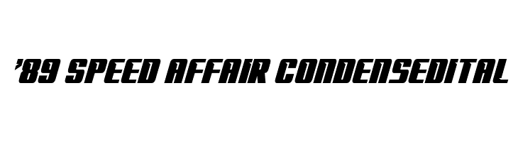 '89 Speed Affair CondensedItal  لخطوط تنزيل