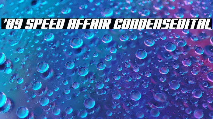 '89 Speed Affair CondensedItal Example 3