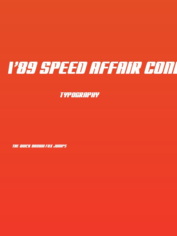'89 Speed Affair CondensedItal Poster