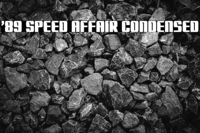 '89 Speed Affair Condensed Font examples