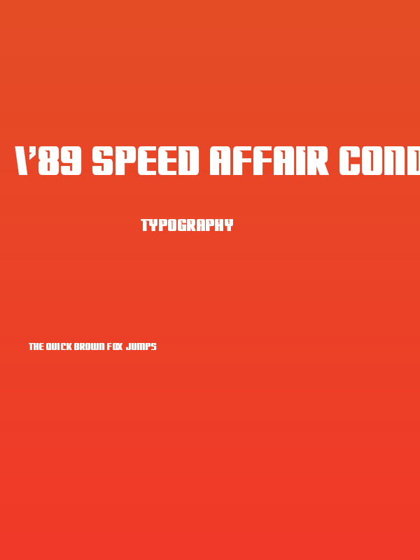 '89 Speed Affair Condensed Poster