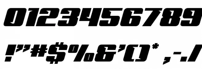 '89 Speed Affair Expanded Ital Font OTHER CHARS