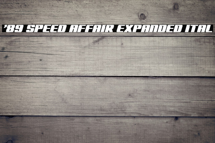 '89 Speed Affair Expanded Ital Example 1