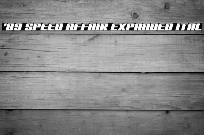 '89 Speed Affair Expanded Ital Font examples