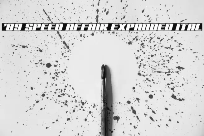 '89 Speed Affair Expanded Ital Font examples