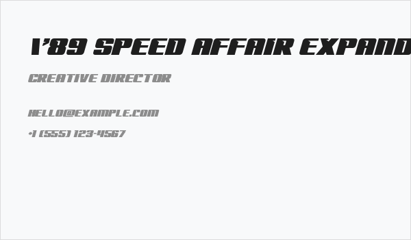 '89 Speed Affair Expanded Ital Business Card