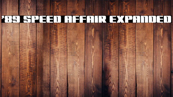 '89 Speed Affair Expanded Example 1