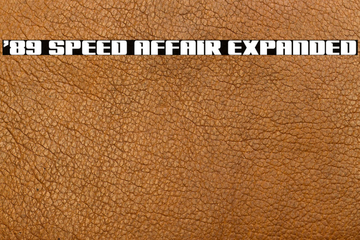 '89 Speed Affair Expanded Example 3
