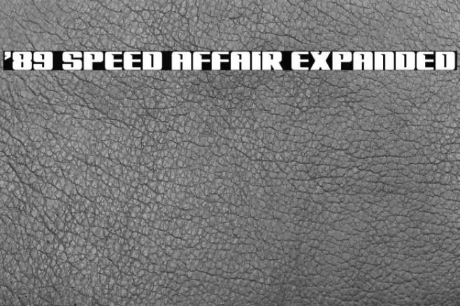 '89 Speed Affair Expanded Font examples