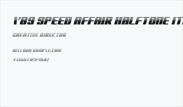 '89 Speed Affair Halftone Ital Business Card