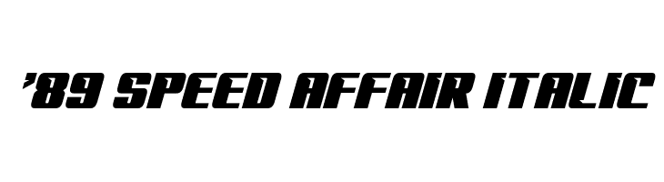 '89 Speed Affair Italic  Скачать бесплатные шрифты